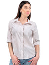 Camicia a righe in cotone elasticizzata-Pink Babol