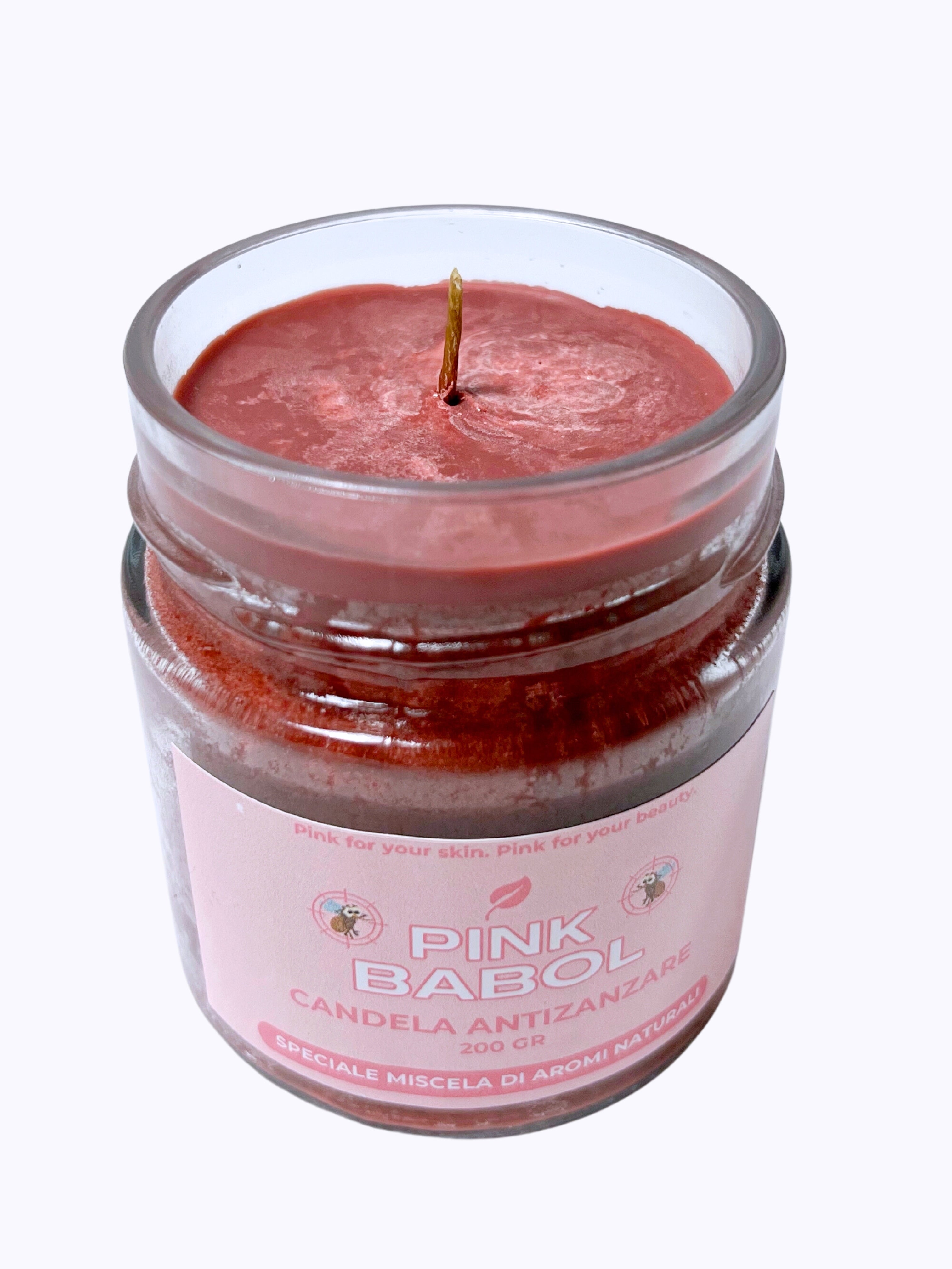 Candela anti zanzare - Speciale miscela di aromi naturali-Pink Babol