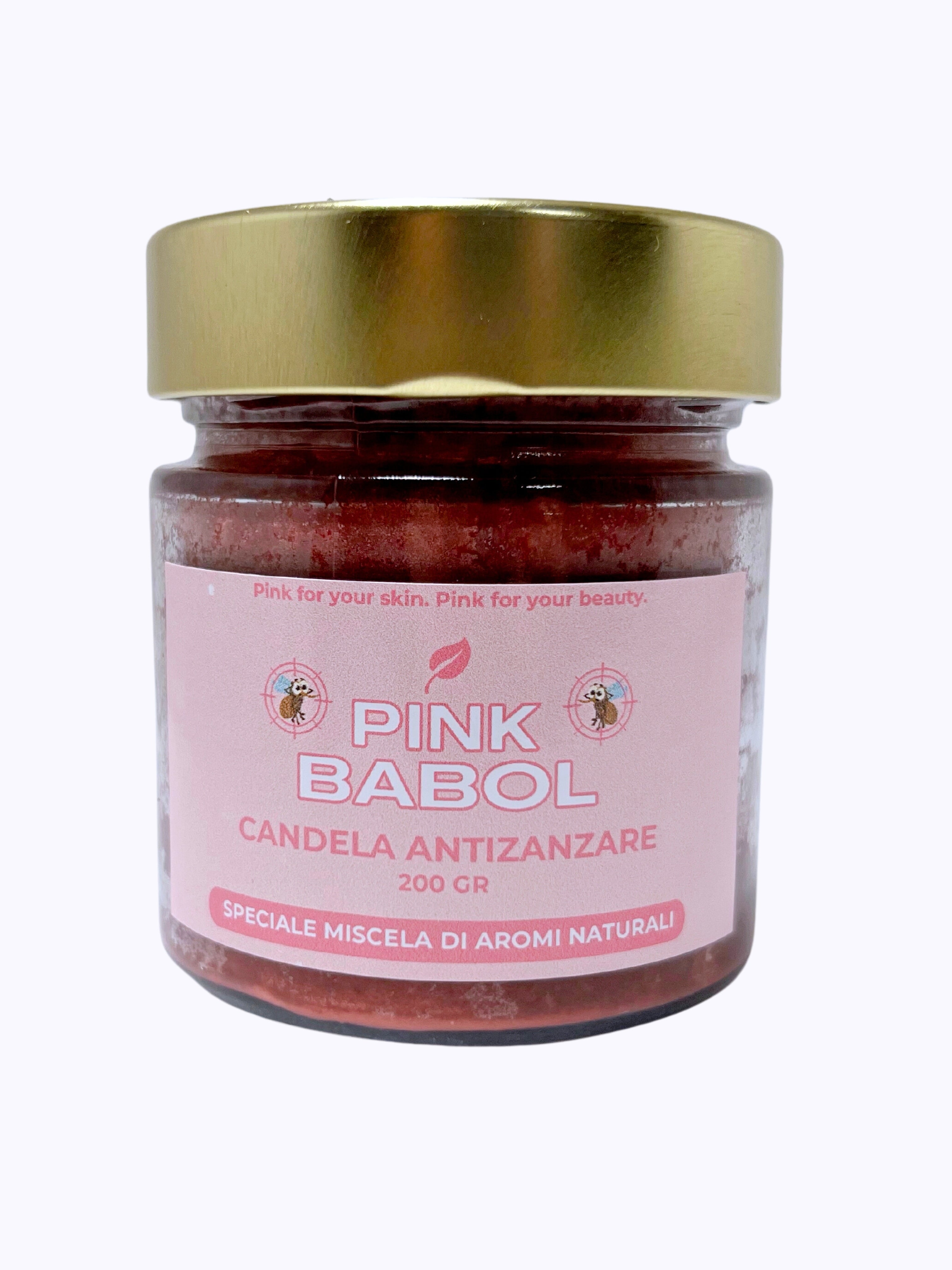 Candela anti zanzare - Speciale miscela di aromi naturali-Pink Babol