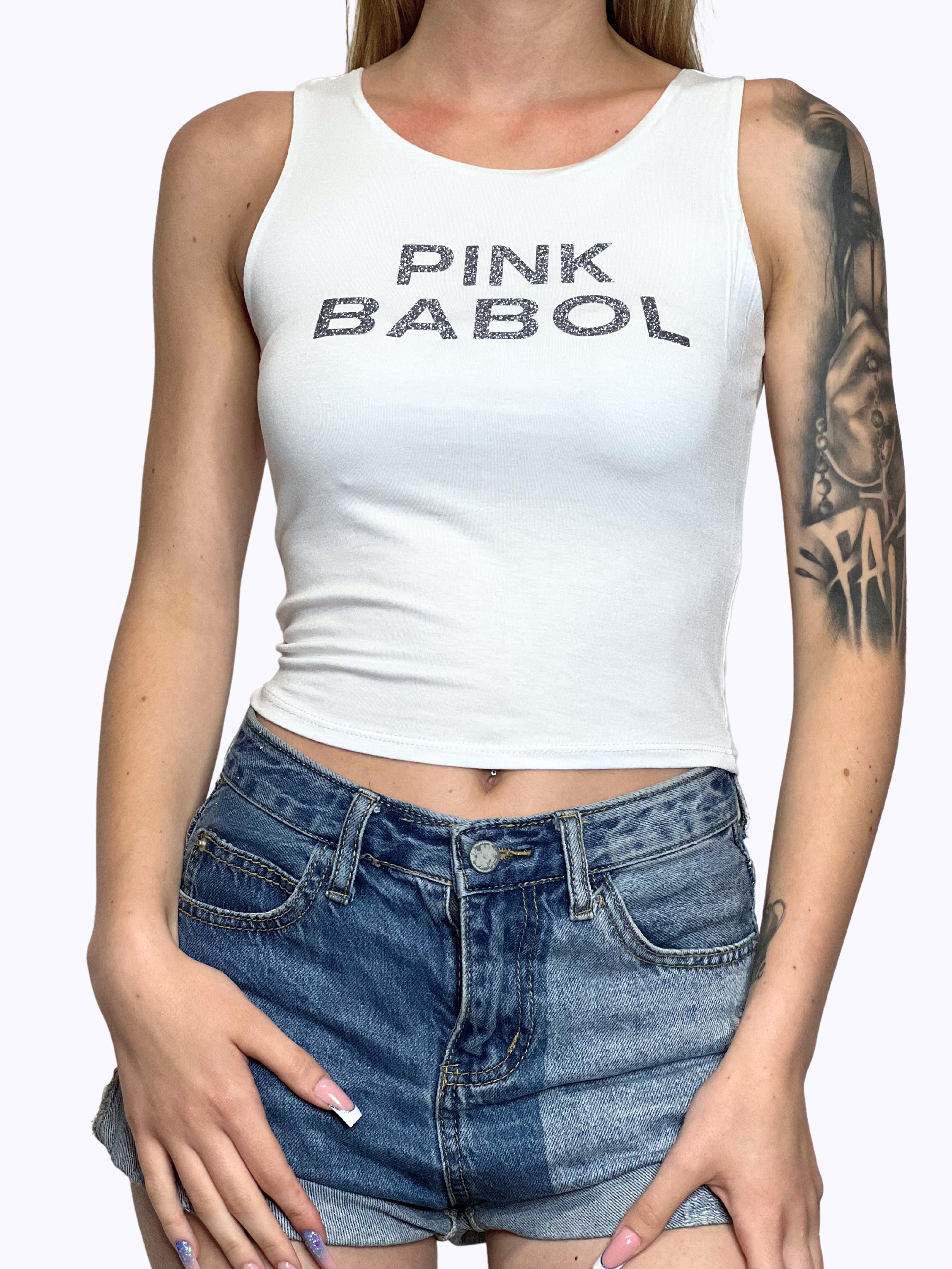 Canotta slim elasticizzata Pink Babol Glitter-Pink Babol