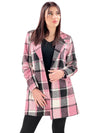 Cappotto a quadri con bottoni-Pink Babol