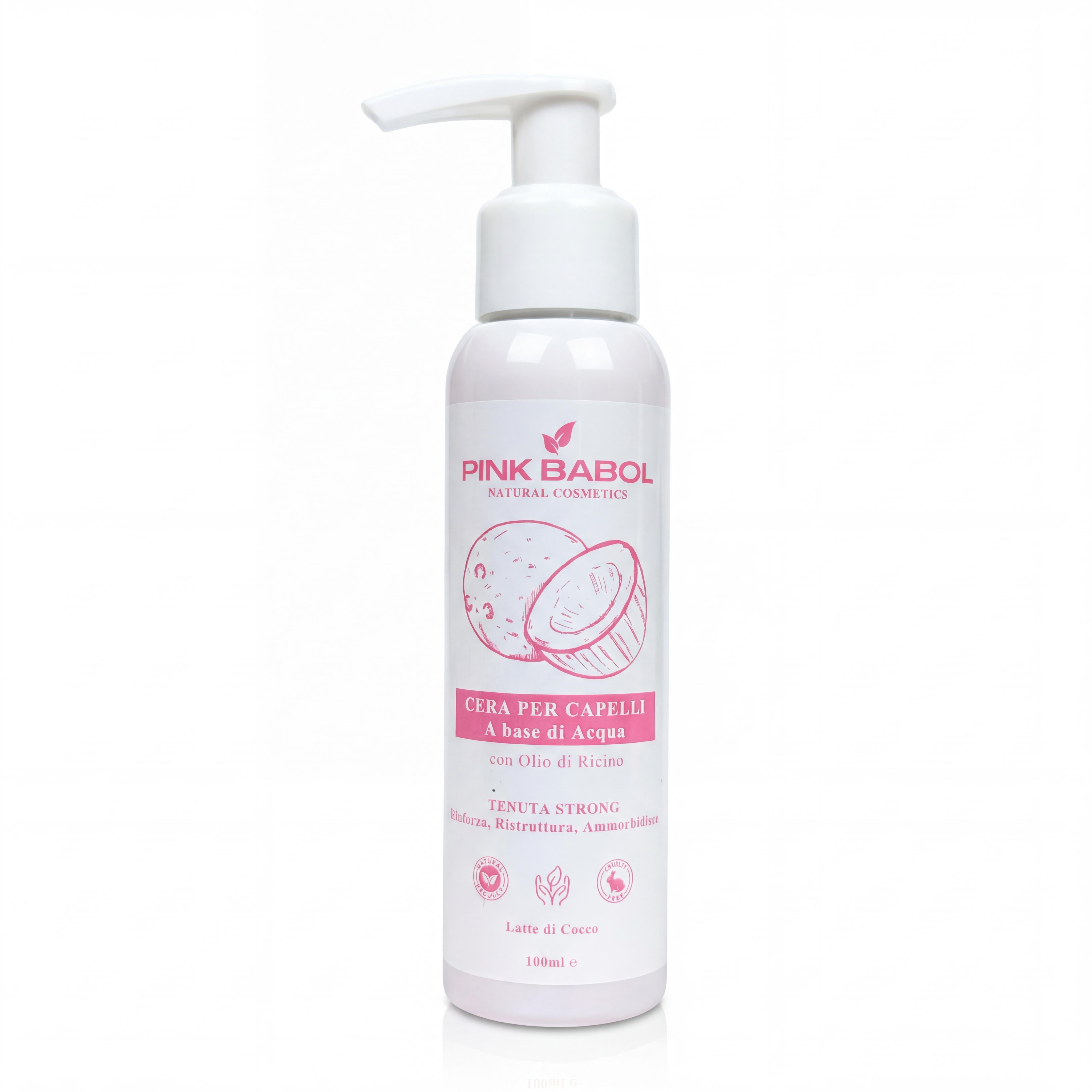 Cera ad Acqua per Capelli con Olio di Ricino - Tenuta Strong-Pink Babol