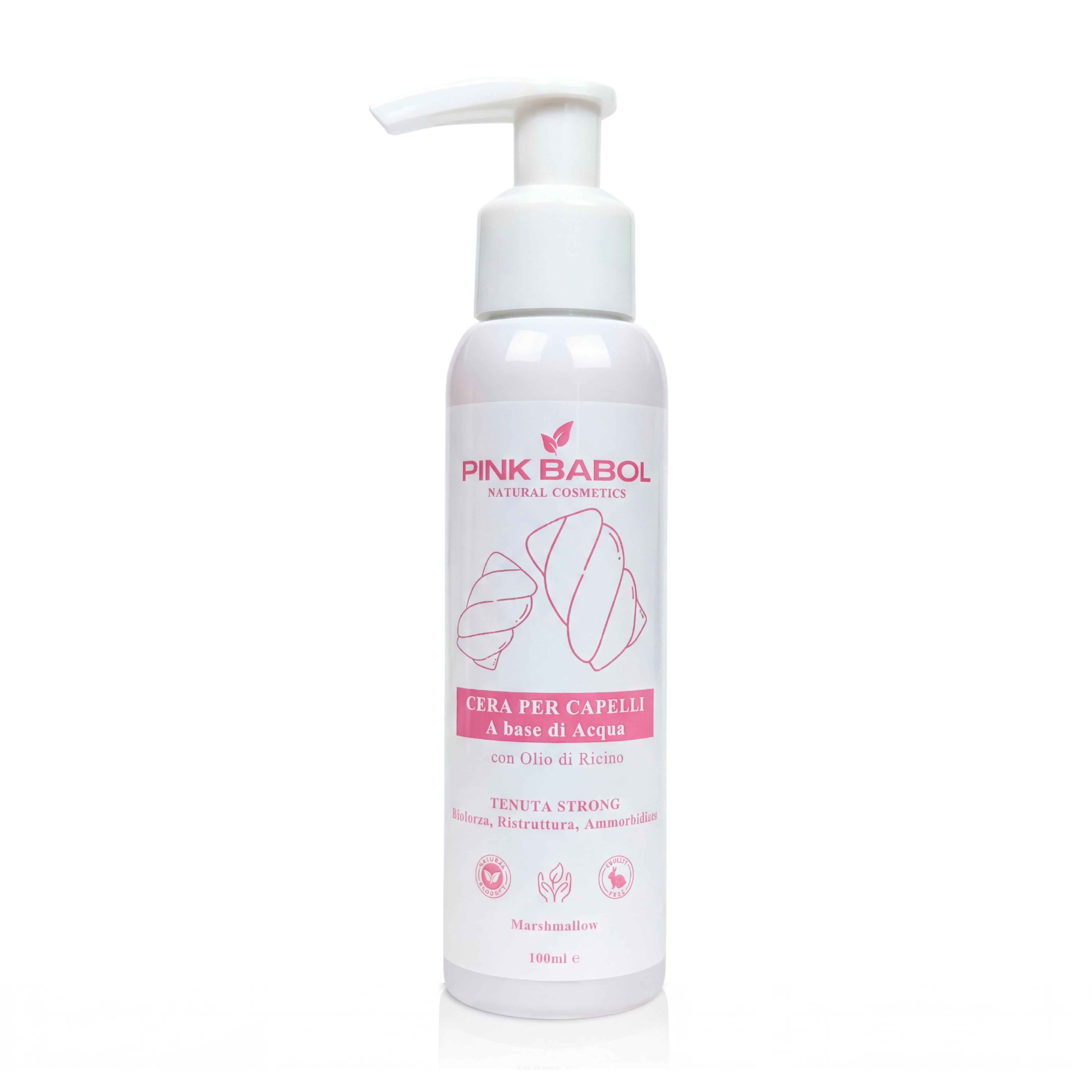 Cera ad Acqua per Capelli con Olio di Ricino - Tenuta Strong-Pink Babol