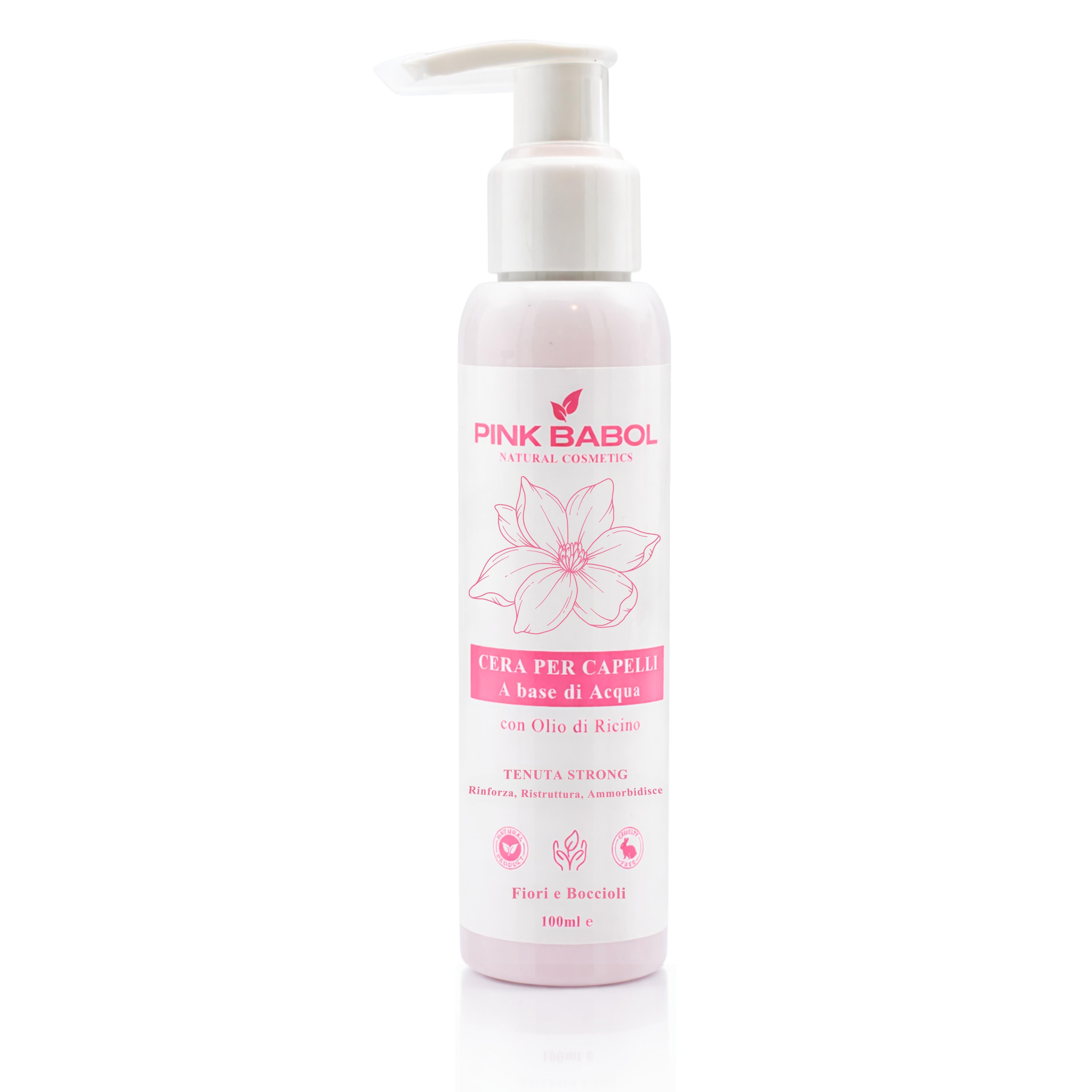 Cera ad Acqua per Capelli con Olio di Ricino - Tenuta Strong-Pink Babol