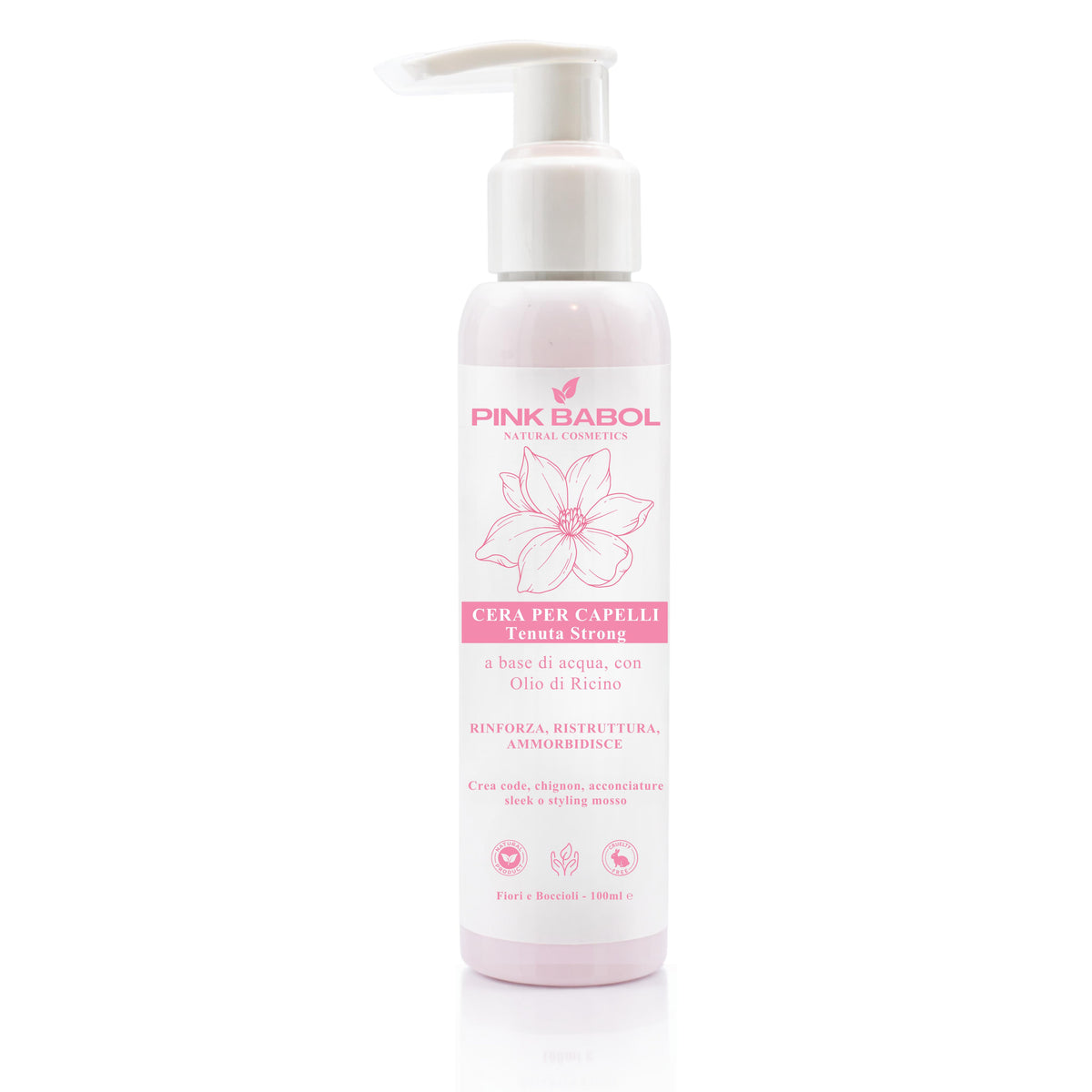 Cera ad Acqua per Capelli con Olio di Ricino - Tenuta Strong-Pink Babol