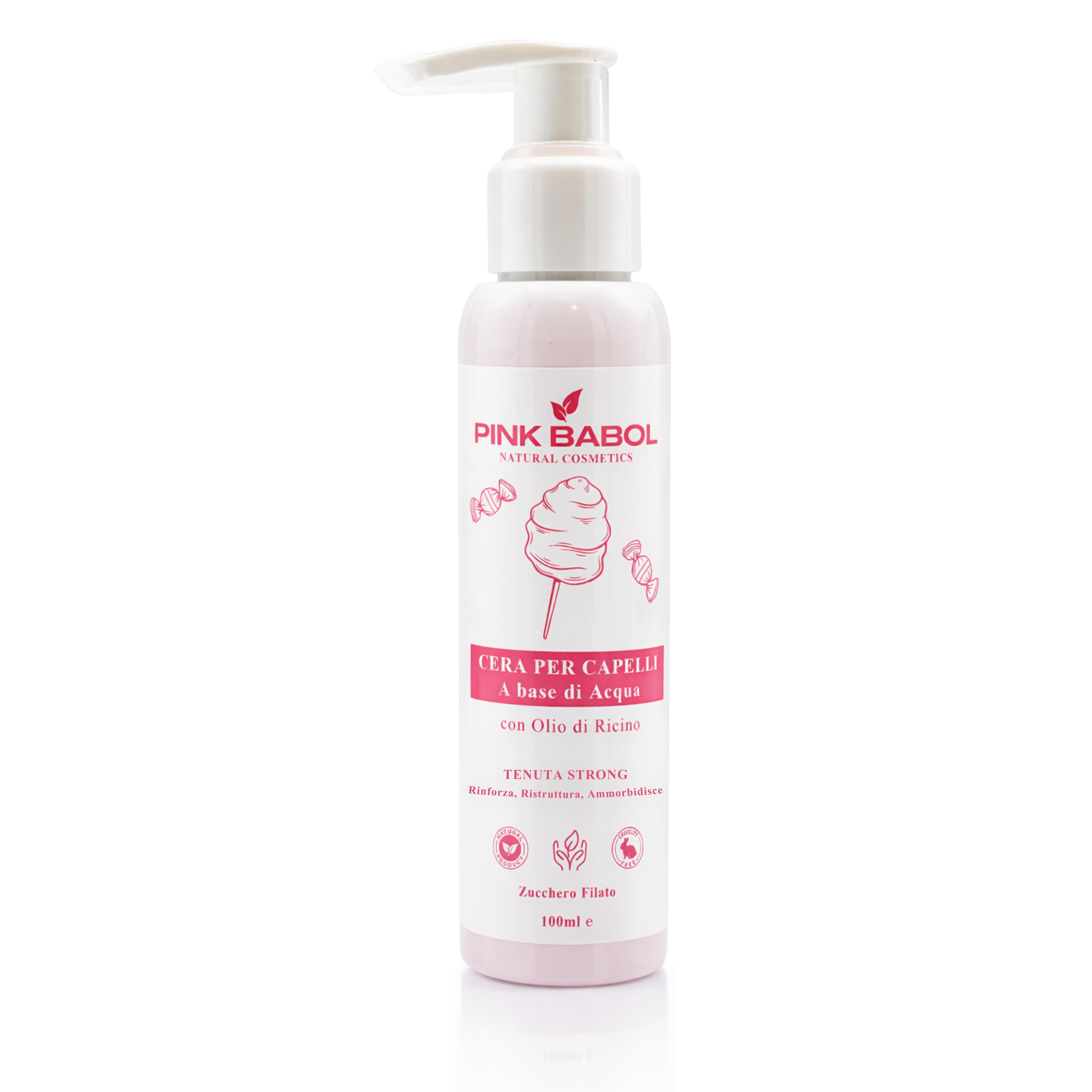 Cera ad Acqua per Capelli con Olio di Ricino - Tenuta Strong-Pink Babol