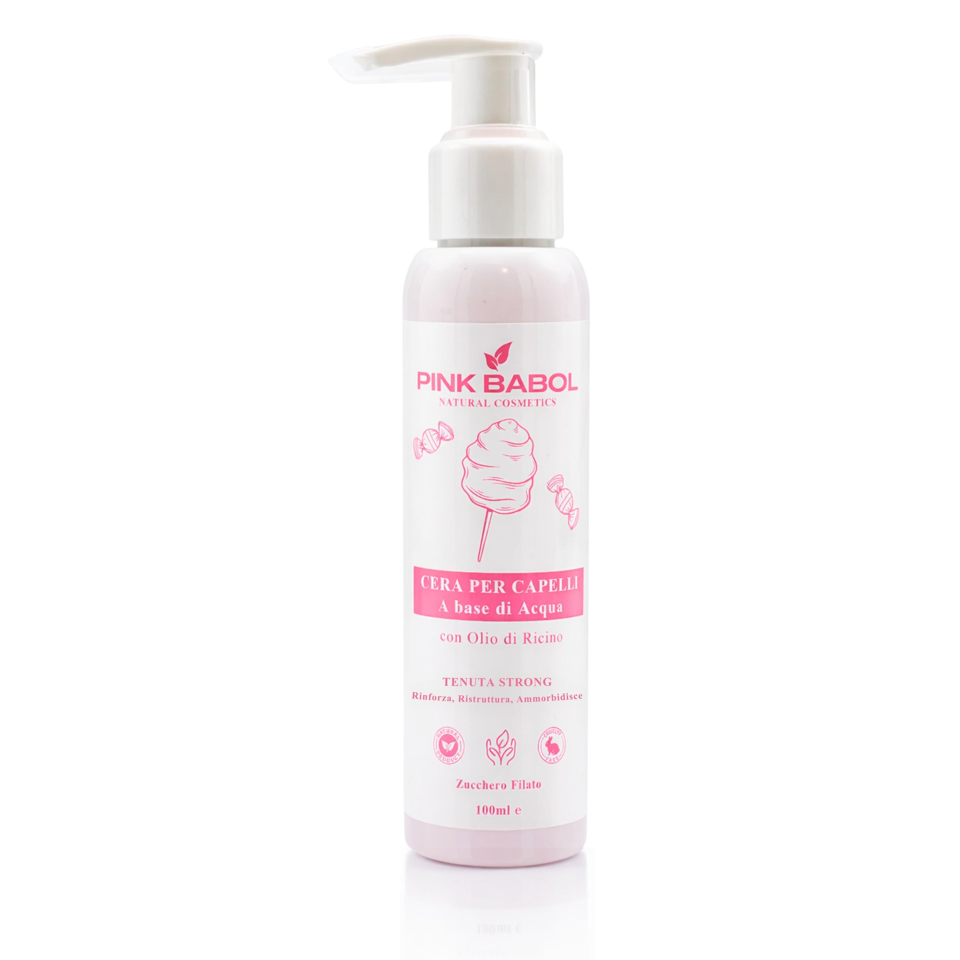 Cera ad Acqua per Capelli con Olio di Ricino - Tenuta Strong-Pink Babol