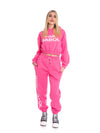 Completo tuta crop felpata felpa con cappuccio + pantalone Pink Babol Glitter Edition-Pink Babol