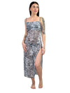 Copricostume bretellina in tulle animalier-Pink Babol