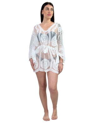 Copricostume in tulle lavorato regolabile in vita-Pink Babol