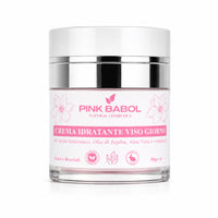 Crema Idratante Viso Giorno con Acido Ialuronico, Aloe Vera, Olio di Jojoba, Burro di Karité e Vitamina E – Rigenerante, Illuminante, Lenitiva, Nutriente e Antietà Naturale-Pink Babol