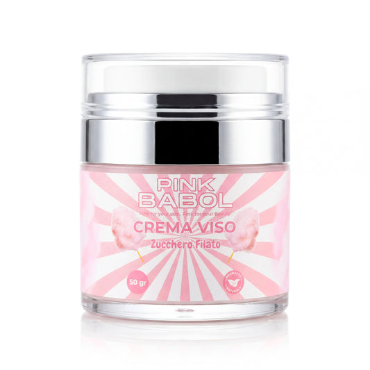 Crema Idratante Viso Giorno con Acido Ialuronico, Aloe Vera, Olio di Jojoba, Burro di Karité e Vitamina E – Rigenerante, Illuminante, Lenitiva, Nutriente e Antietà Naturale-Pink Babol
