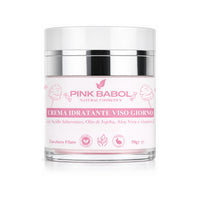 Crema Idratante Viso Giorno con Acido Ialuronico, Aloe Vera, Olio di Jojoba, Burro di Karité e Vitamina E – Rigenerante, Illuminante, Lenitiva, Nutriente e Antietà Naturale-Pink Babol
