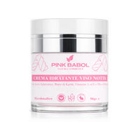 Crema Viso Notte con Acido Ialuronico, Burro di Karité, Vitamine A ed E e Olio di Rosa Selvatica – Rigenerante, Nutriente e Illuminante, Antiage Naturale-Pink Babol