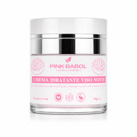 Crema Viso Notte con Acido Ialuronico, Burro di Karité, Vitamine A ed E e Olio di Rosa Selvatica – Rigenerante, Nutriente e Illuminante, Antiage Naturale-Pink Babol
