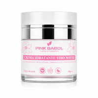 Crema Viso Notte con Acido Ialuronico, Burro di Karité, Vitamine A ed E e Olio di Rosa Selvatica – Rigenerante, Nutriente e Illuminante, Antiage Naturale-Pink Babol