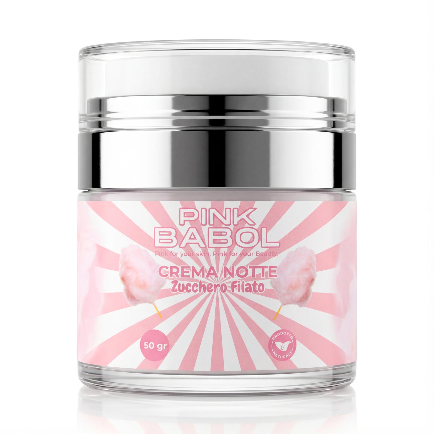 Crema Viso Notte con Acido Ialuronico, Burro di Karité, Vitamine A ed E e Olio di Rosa Selvatica – Rigenerante, Nutriente e Illuminante, Antiage Naturale-Pink Babol