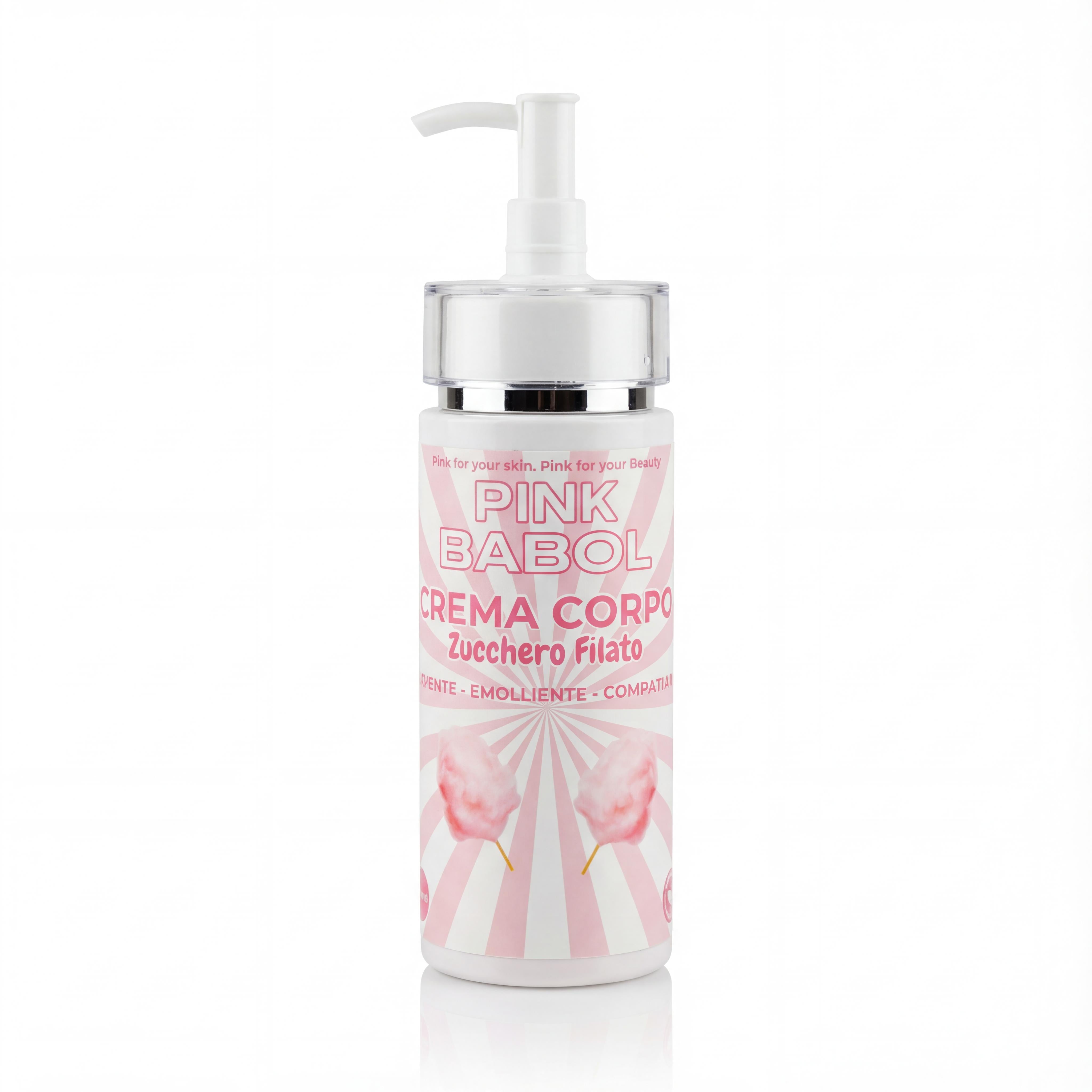 Crema idratante corpo con Acido ialuronico, Olio di Jojoba, Aloe Vera, Vitamina E-Pink Babol