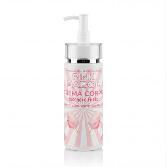 Crema idratante corpo con Acido ialuronico, Olio di Jojoba, Aloe Vera, Vitamina E-Pink Babol