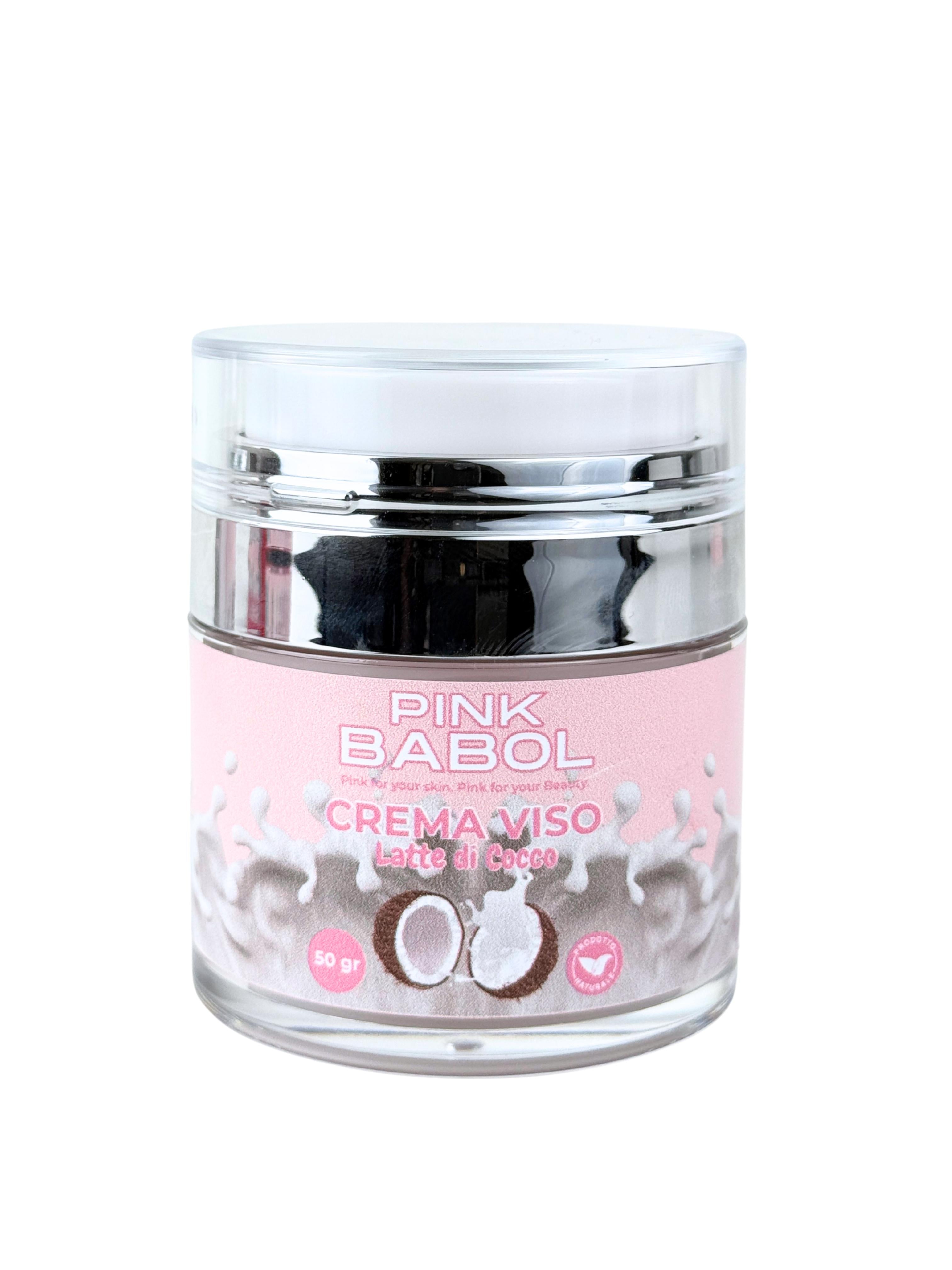 Crema idratante viso con Acido ialuronico, Olio di Jojoba, Aloe Vera, vitamina E-Pink Babol