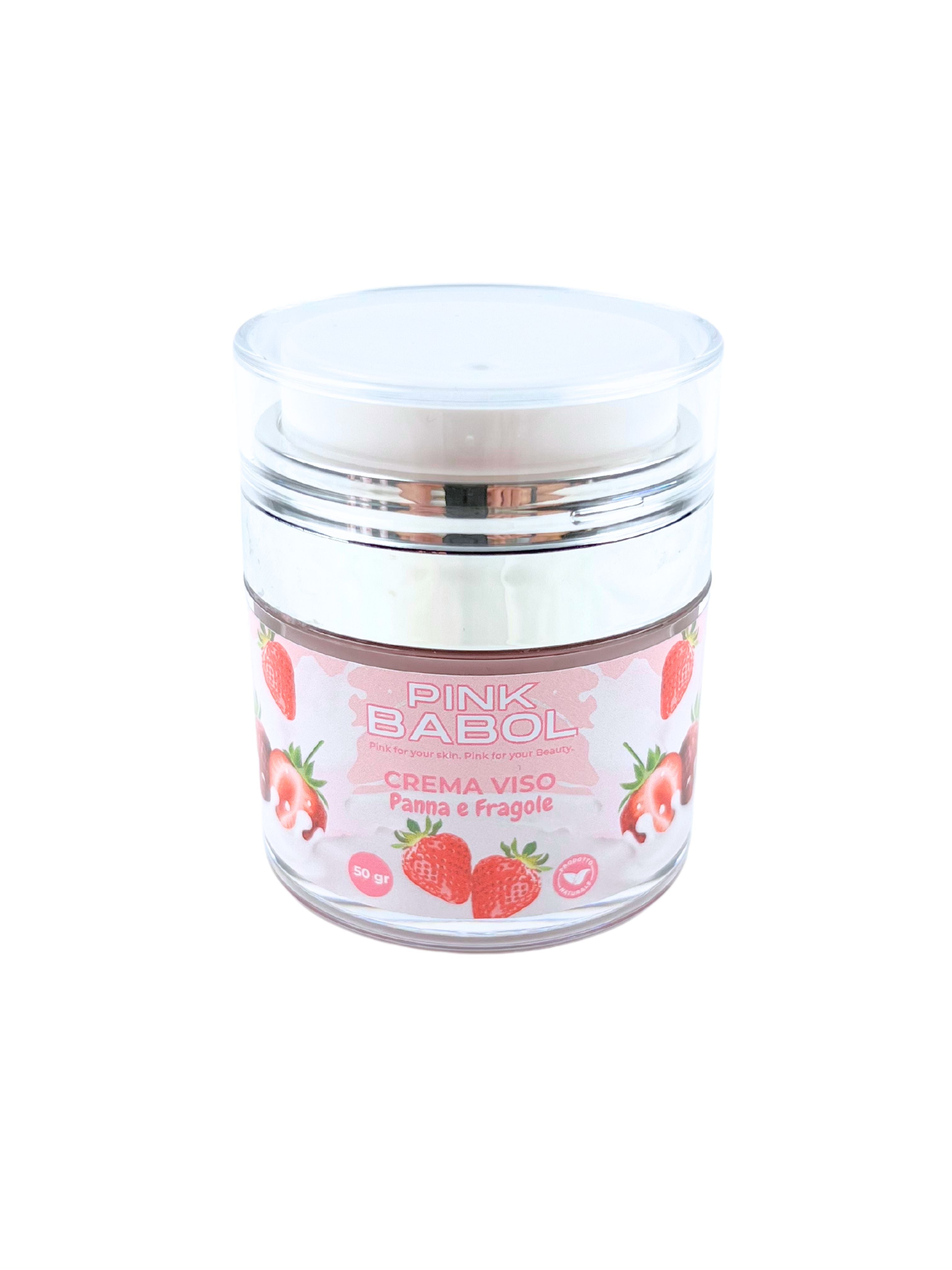 Crema idratante viso con Acido ialuronico, Olio di Jojoba, Aloe Vera, vitamina E-Pink Babol
