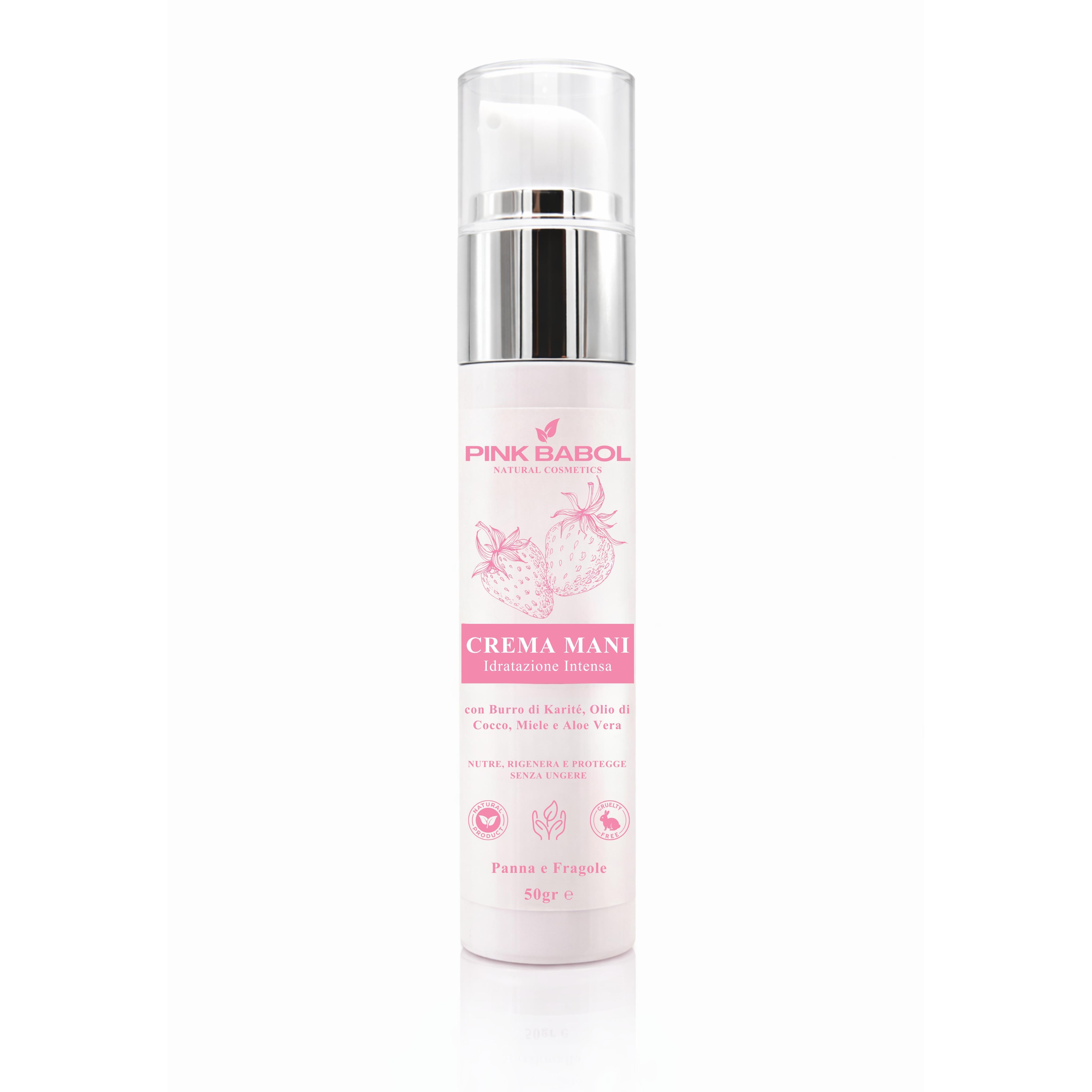 Crema mani idratazione intensa - Burro di karité, Olio di Cocco, Miele, Aloe Vera - Nutriente, Protettiva e Rigenerante-Pink Babol