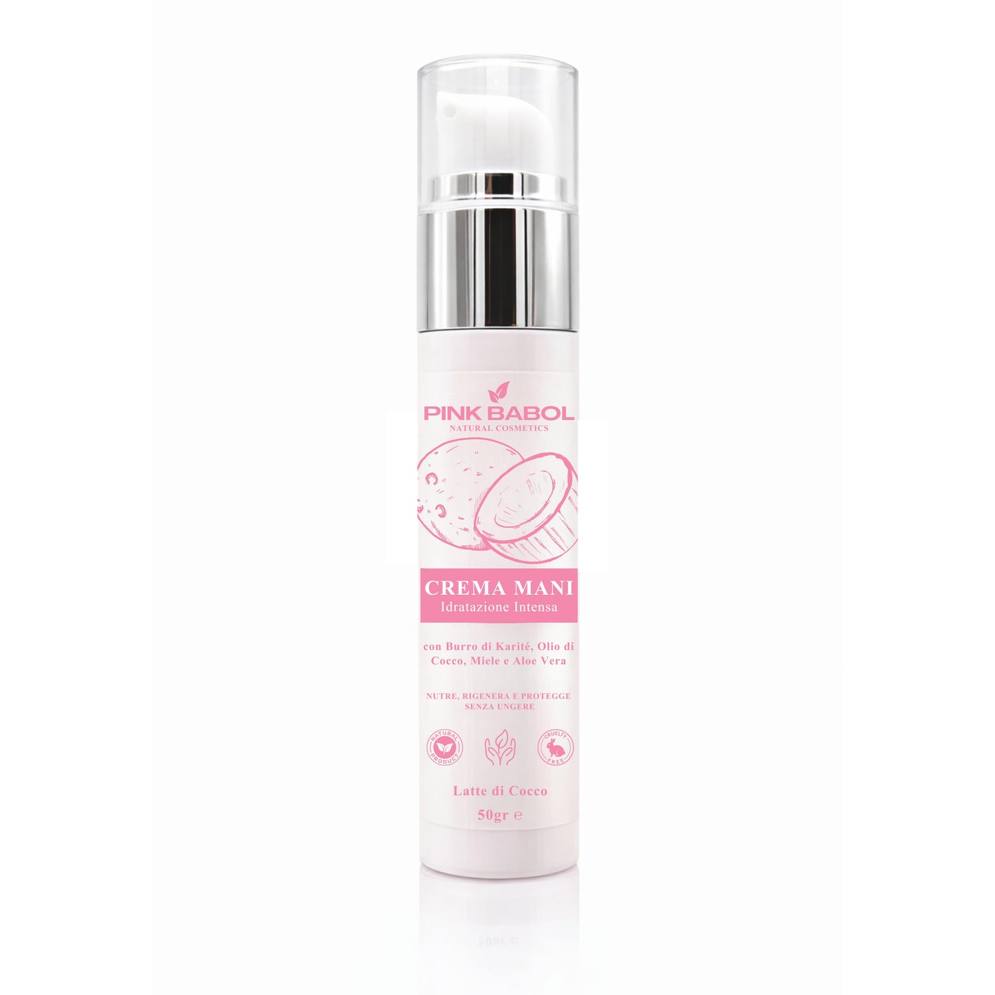 Crema mani idratazione intensa - Burro di karité, Olio di Cocco, Miele, Aloe Vera - Nutriente, Protettiva e Rigenerante-Pink Babol