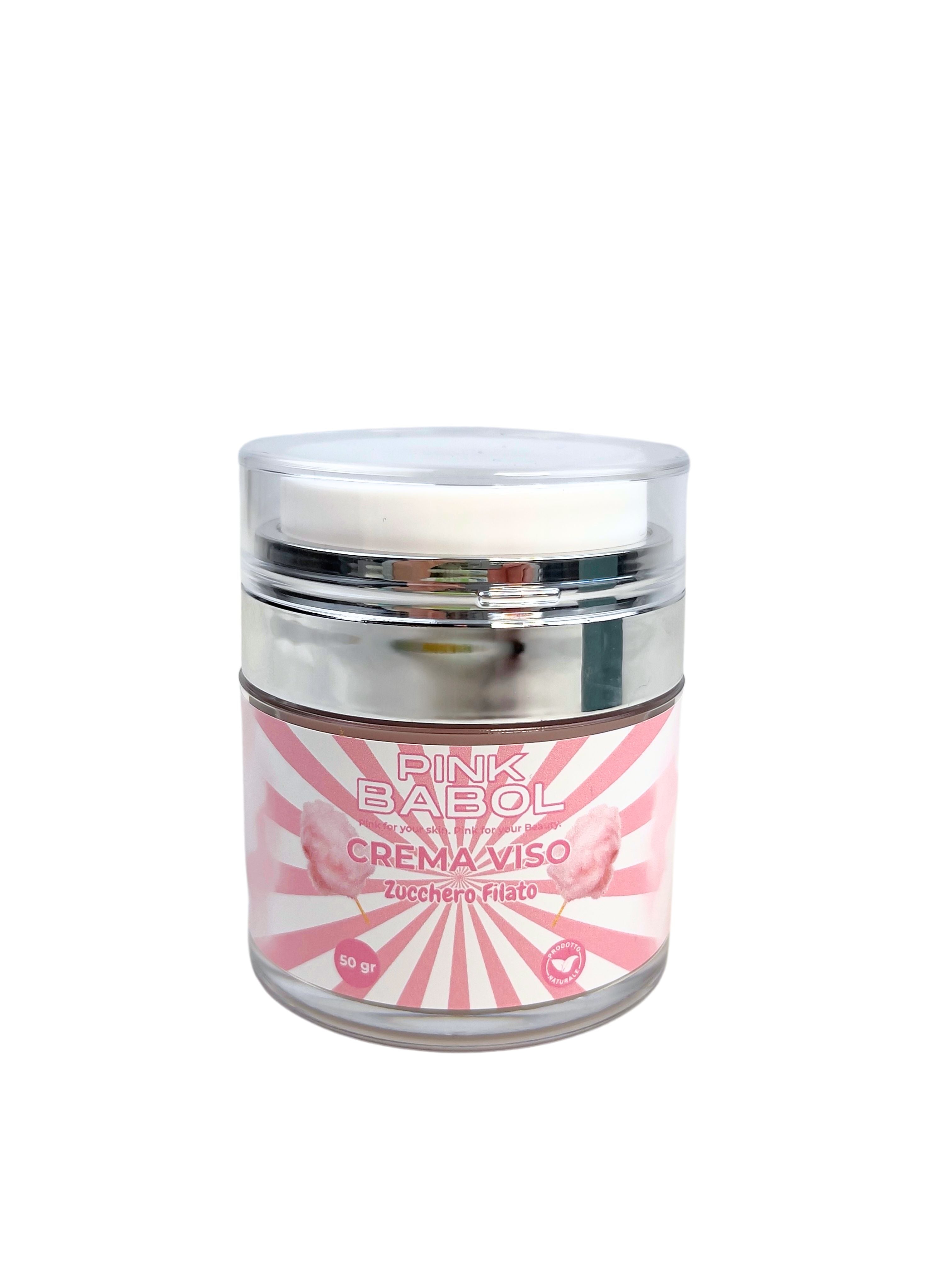 Crema viso notte con Acido ialuronico, Burro di Karitè, vitamina A, vitamina E, Olio di Rosa Selvatica-Pink Babol