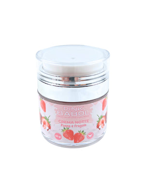 Crema viso notte con Acido ialuronico, Burro di Karitè, vitamina A, vitamina E, Olio di Rosa Selvatica-Pink Babol