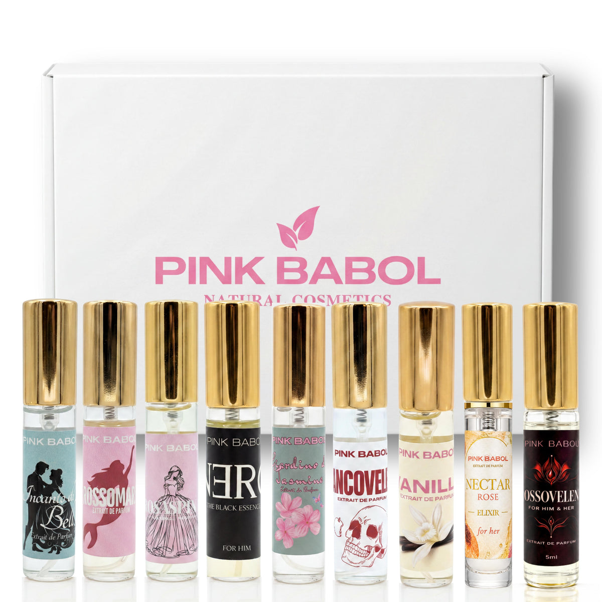 Discovery Kit Parfum – Cofanetto con 9 Profumi Extrait de Parfum Mini Size/ Travel Size/ Discovery Size-Pink Babol