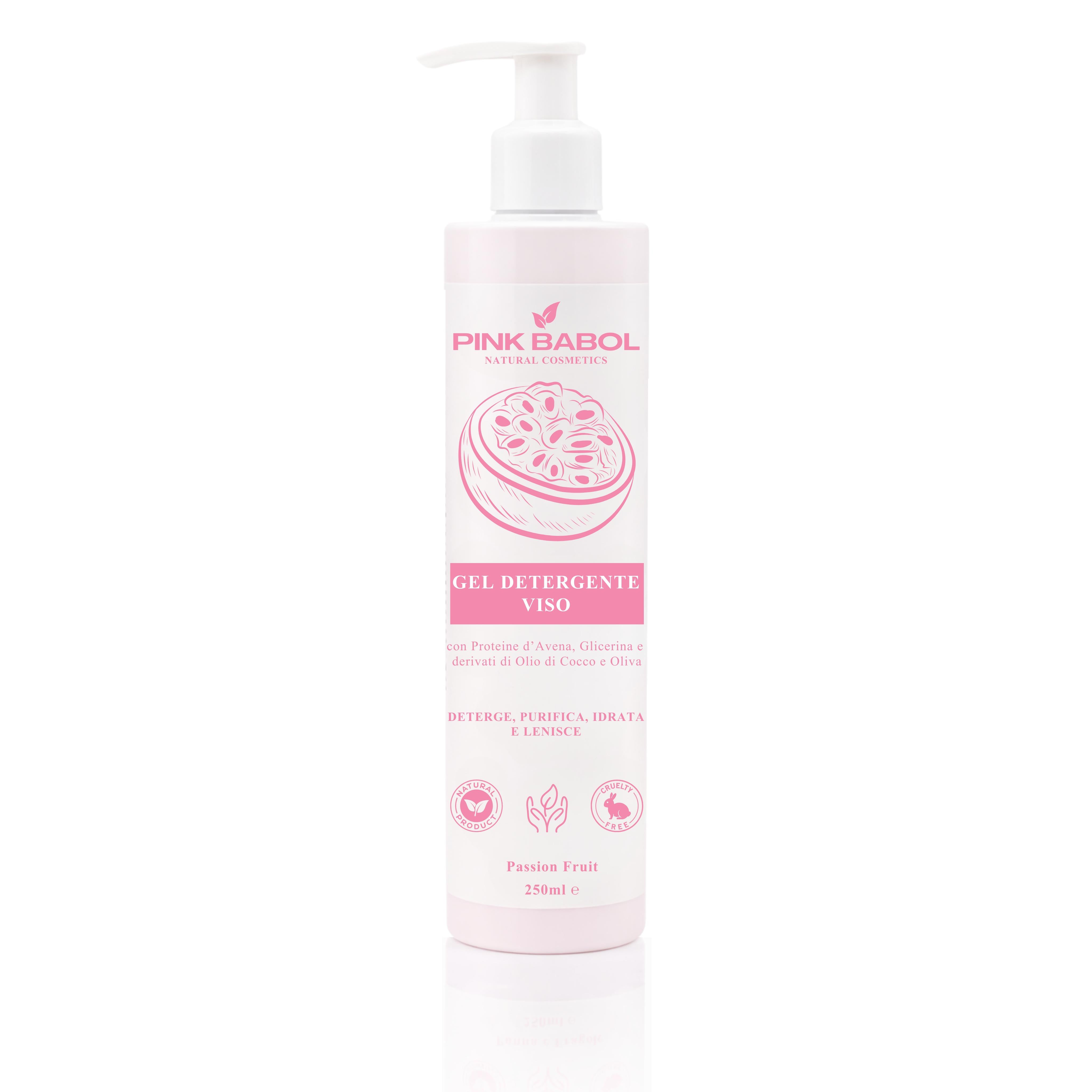 Gel Detergente Viso con Proteine d’Avena, Glicerina e derivati di Olio di Cocco e Oliva – Deterge, Purifica, Idrata e Lenisce-Pink Babol