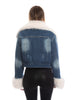 Giacca Jeans pelliccia sfoderabile-Pink Babol