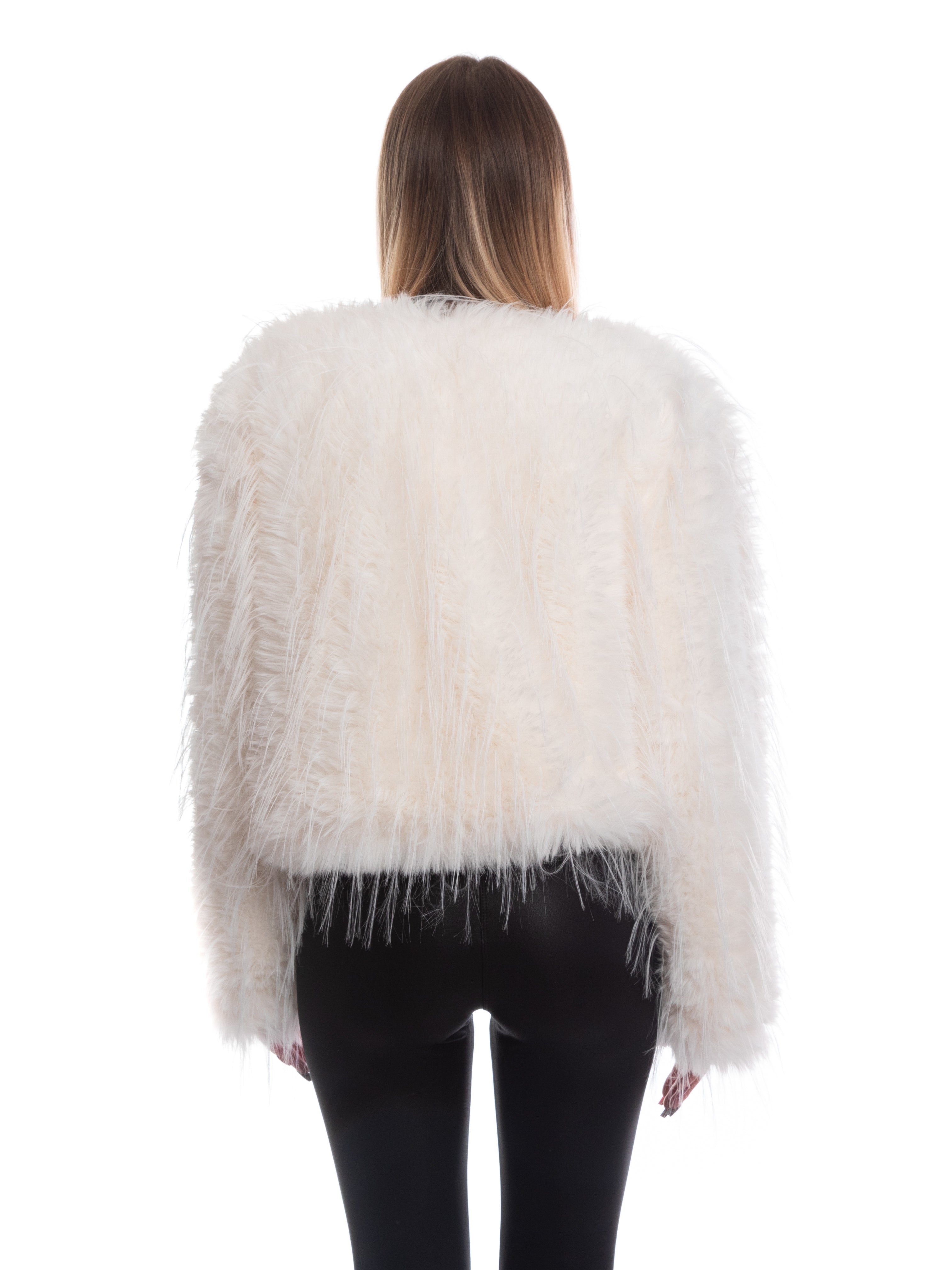 Giacca aperta eco pelliccia-Pink Babol