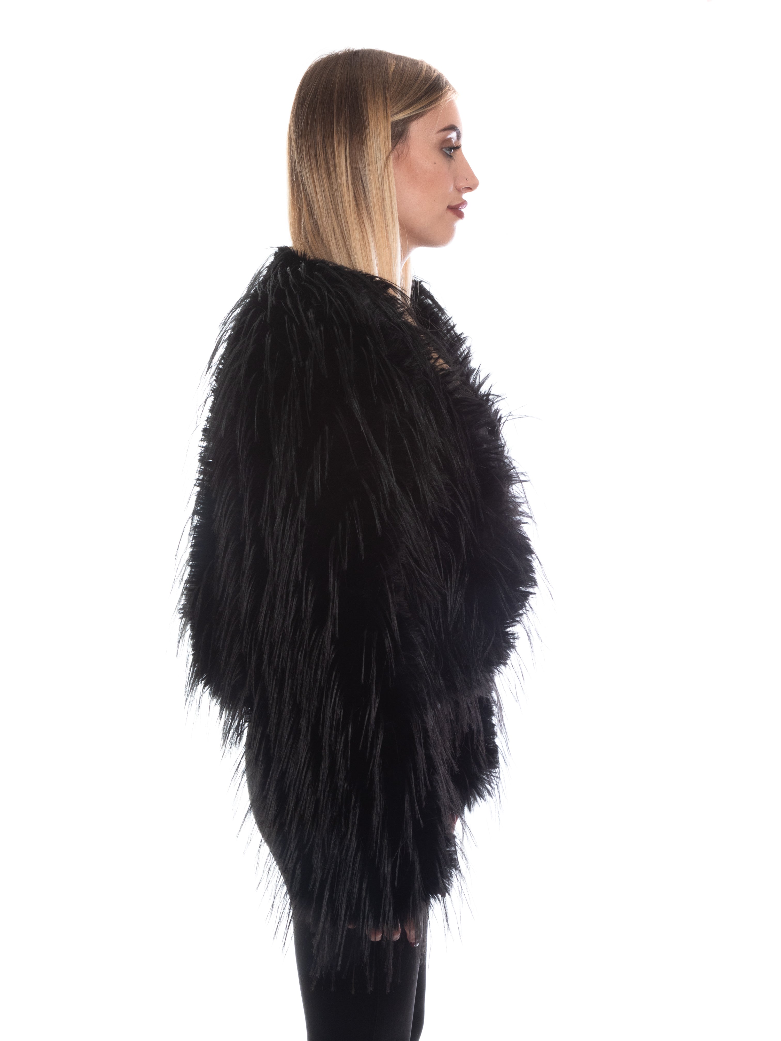 Giacca aperta eco pelliccia-Pink Babol