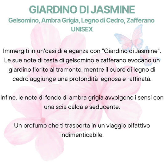 Giardino di Jasmine Extrait de Parfum - Gelsomino, Ambra Grigia, Legno di Cedro, Zafferano UNISEX-Pink Babol