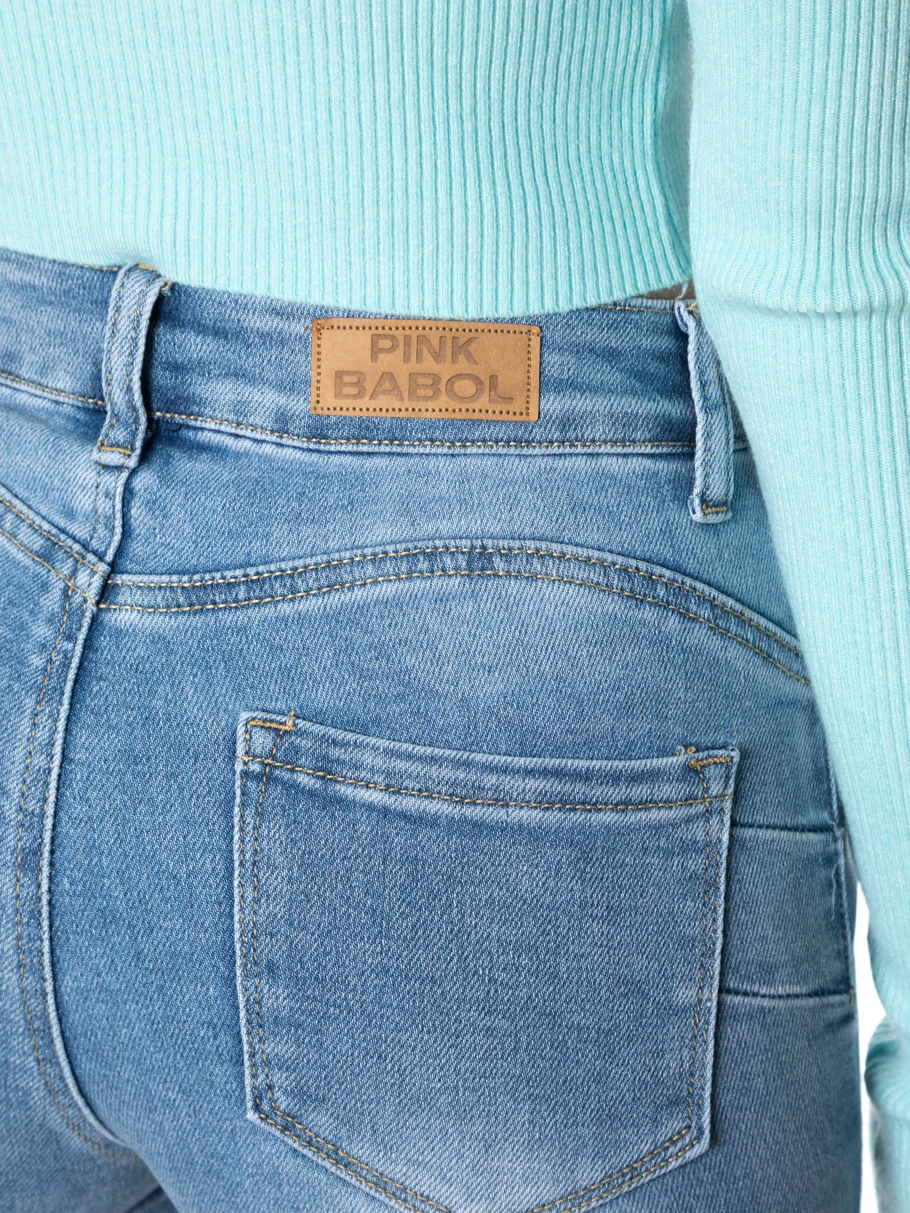 Jeans Skinny push up elasticizzati con strappi-Pink Babol