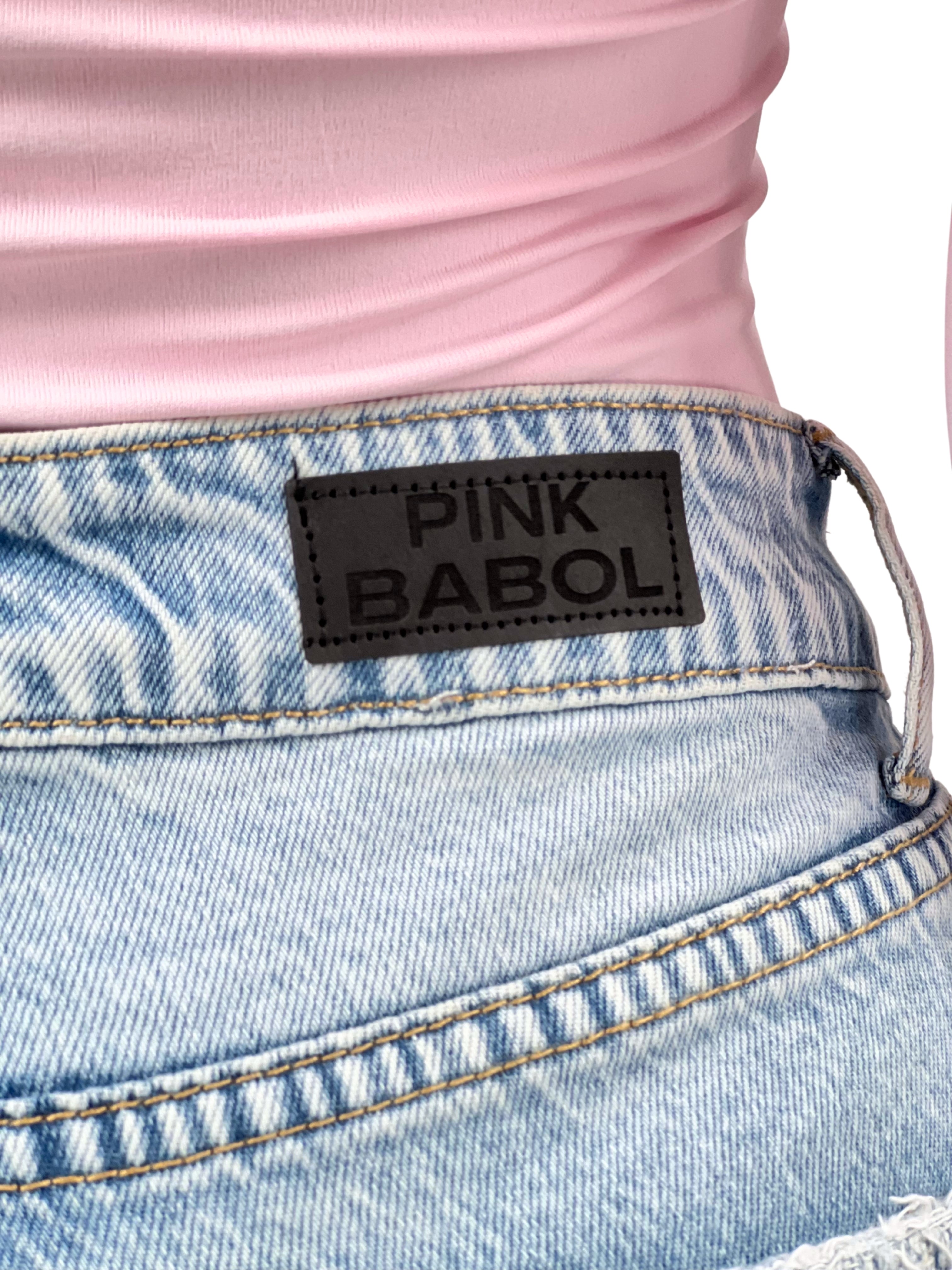 Jeans regular con strappi-Pink Babol