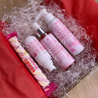 KIT Profumo per capelli con Cheratina + Cera con Olio di Ricino + Acqua Profumata Viso e Corpo-Pink Babol