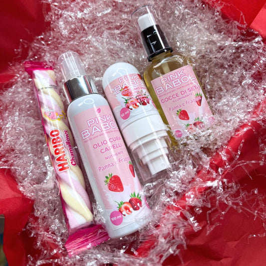 KIT Seta Pro - Profumo per capelli con Cheratina + Gocce di Seta Olio Finish Anticrespo + Olio Cura Capelli Anticaduta-Pink Babol