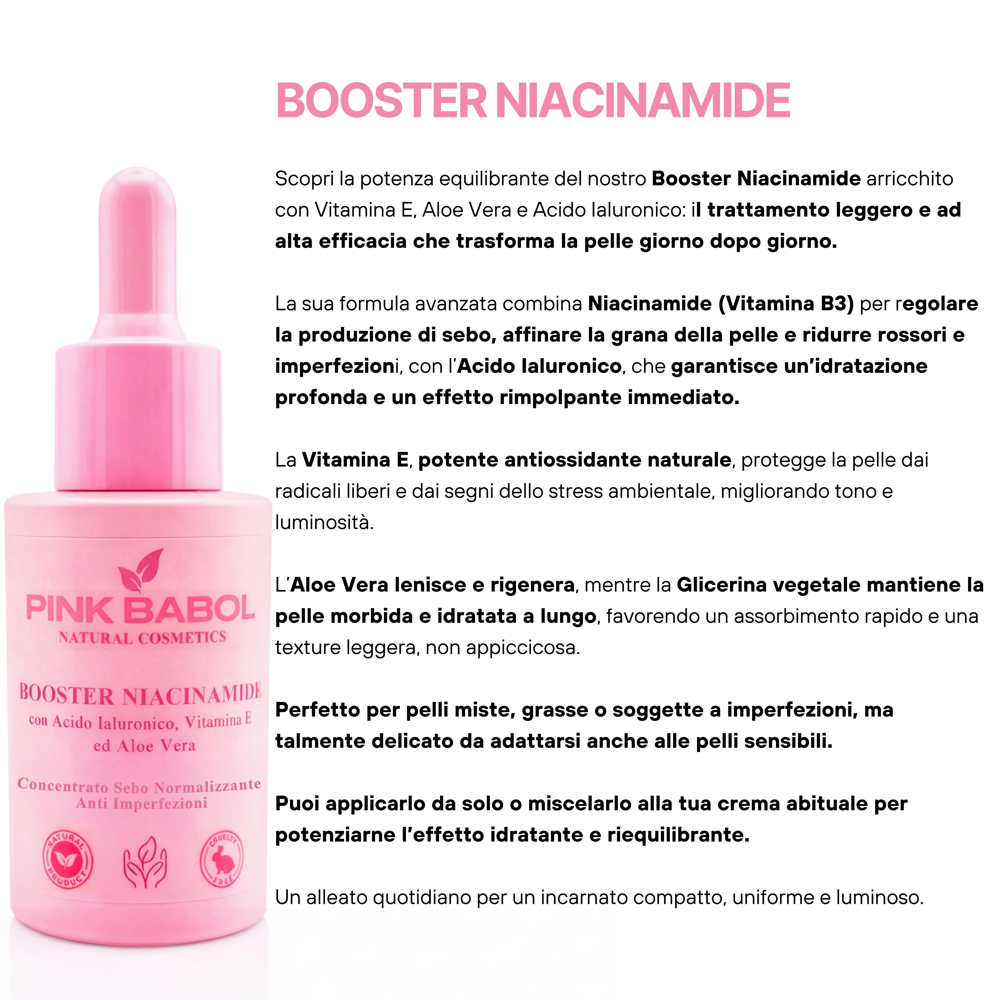 Kit Anti-Imperfezioni PRO – Siero Anti Acne e Imperfezioni + Crema Sebo Normalizzante + Booster Niacinamide-Pink Babol