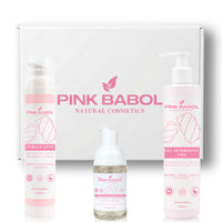 Kit Detersione PRO - Routine Completa di Pulizia Viso con Struccante in Crema + Gel detergente + Mousse Detergente Ciglia, Sopracciglia, Extension Ciglia-Pink Babol
