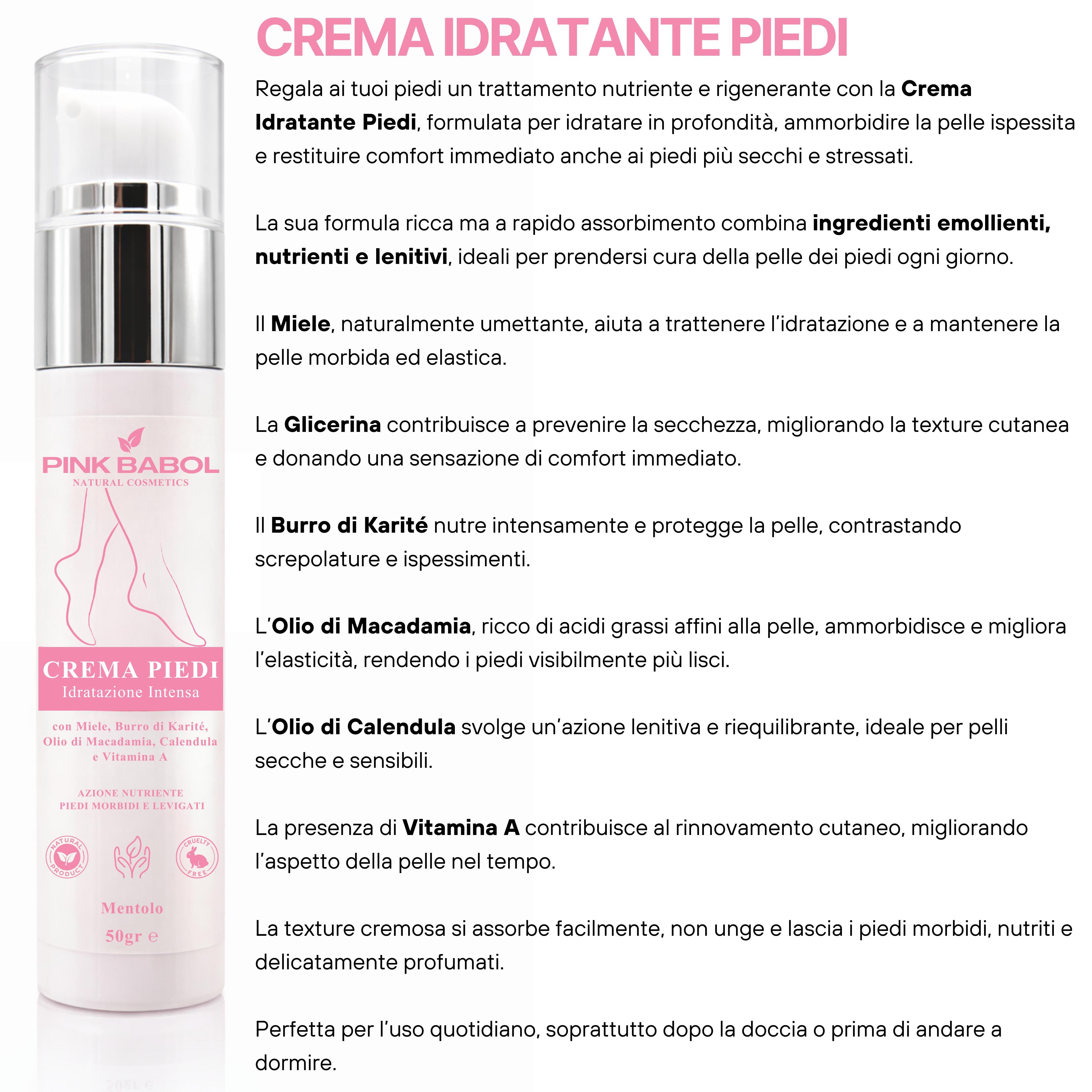 Kit Piedi- Routine Completa Piedi Perfetti con Crema Idratante, Scrub Esfoliante e Sali Ossigenanti per Pediluvio-Pink Babol
