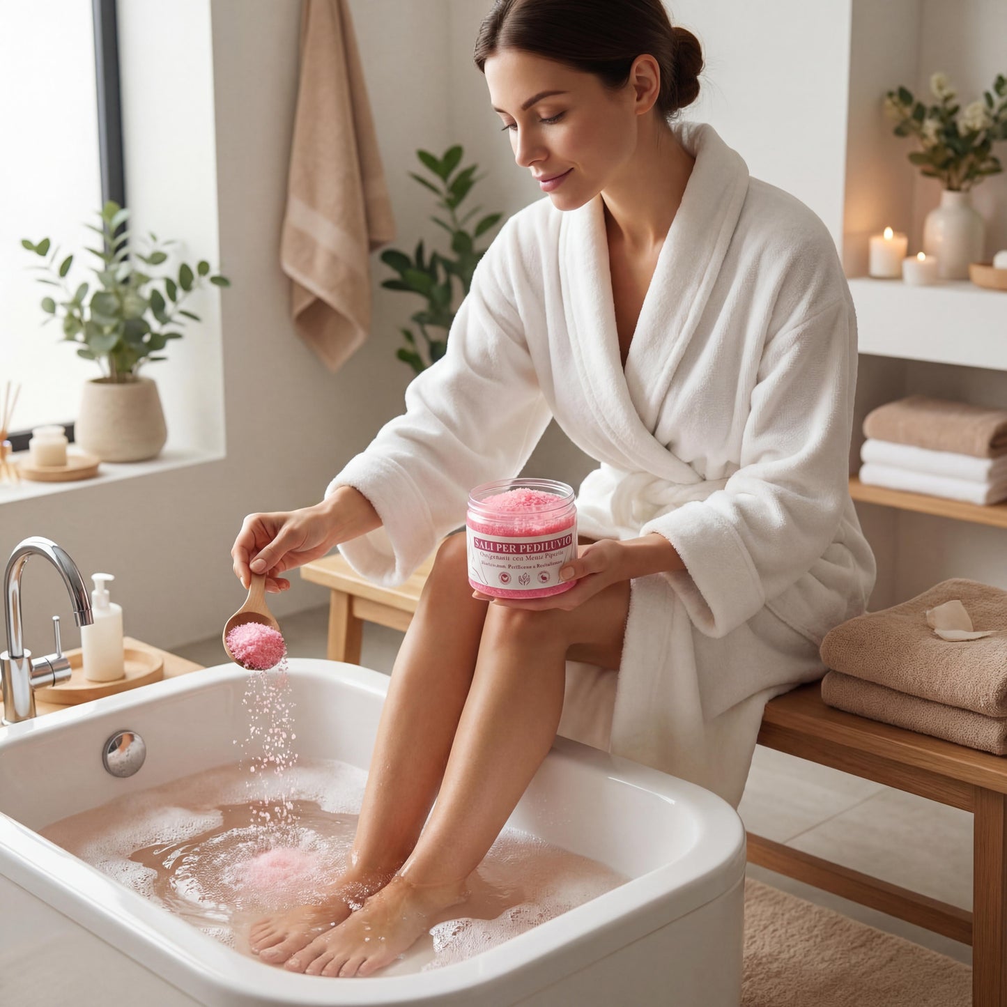 Kit Piedi- Routine Completa Piedi Perfetti con Crema Idratante, Scrub Esfoliante e Sali Ossigenanti per Pediluvio-Pink Babol