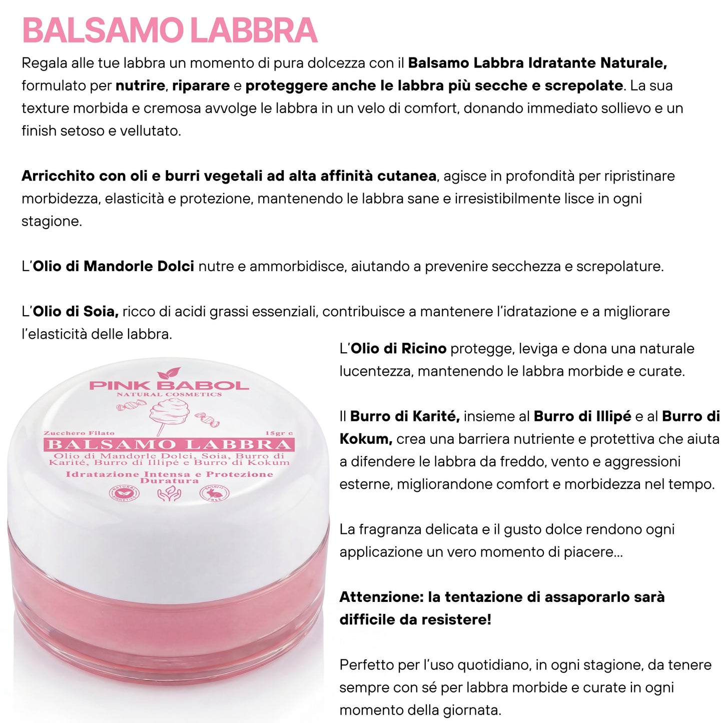 Lip Kit per Labbra perfette con Lip Oil Plumping + Scrub Labbra + Balsamo Labbra con Olio di Mandorle Dolci-Pink Babol
