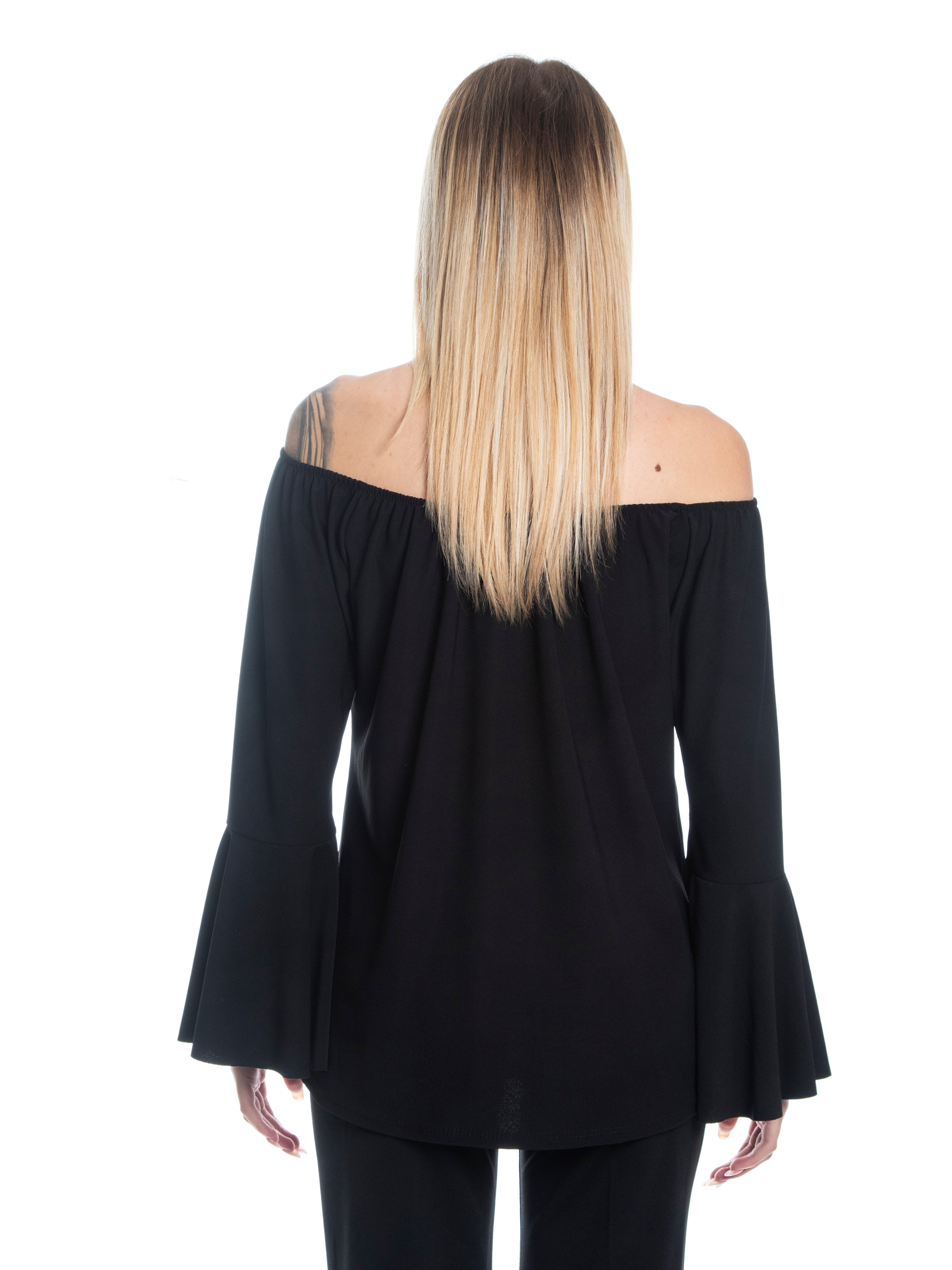 Maglia manica lunga maniche a campana-Pink Babol
