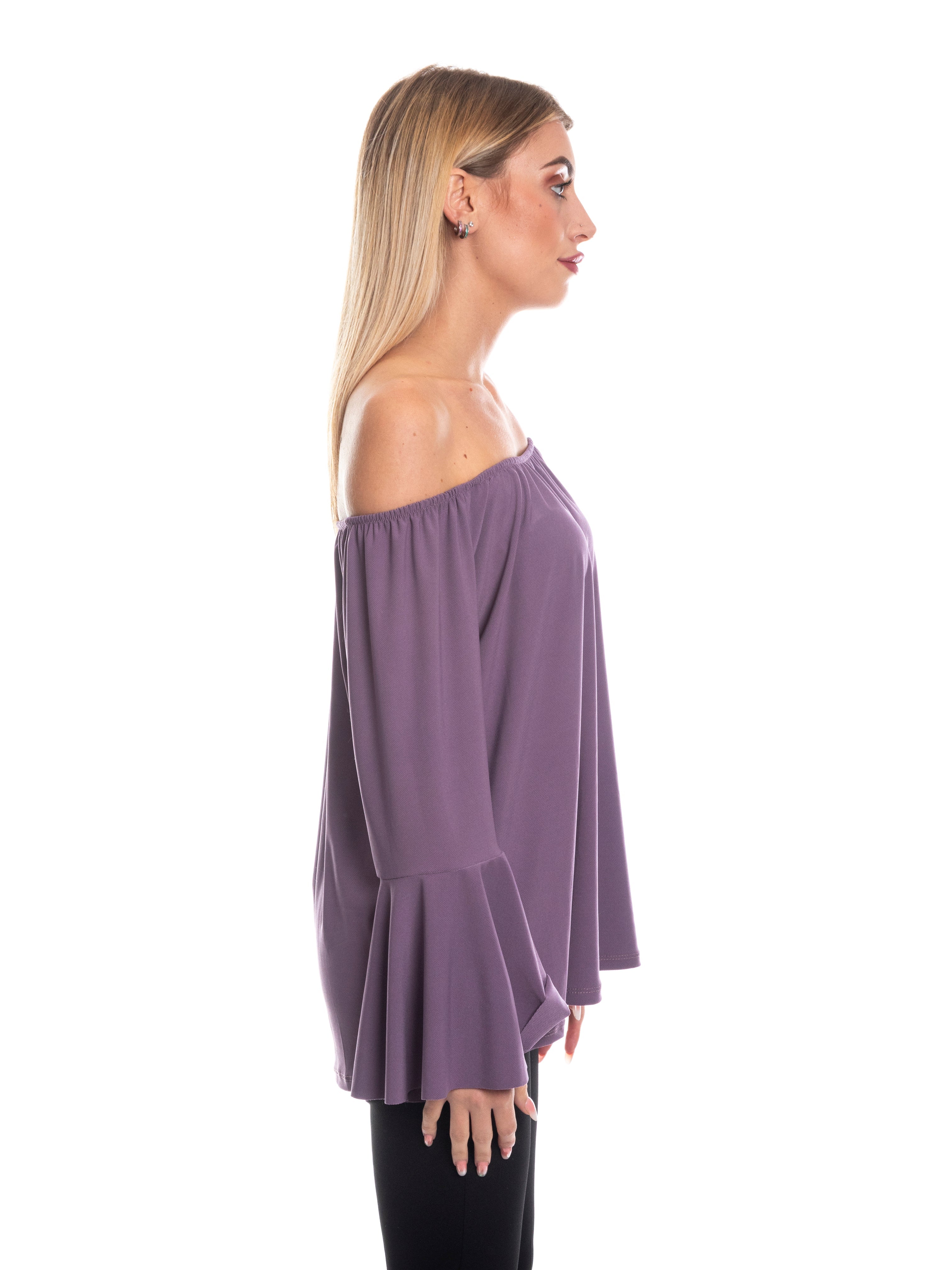 Maglia manica lunga maniche a campana-Pink Babol