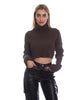 Maglioncino crop collo alto calda viscosa-Pink Babol