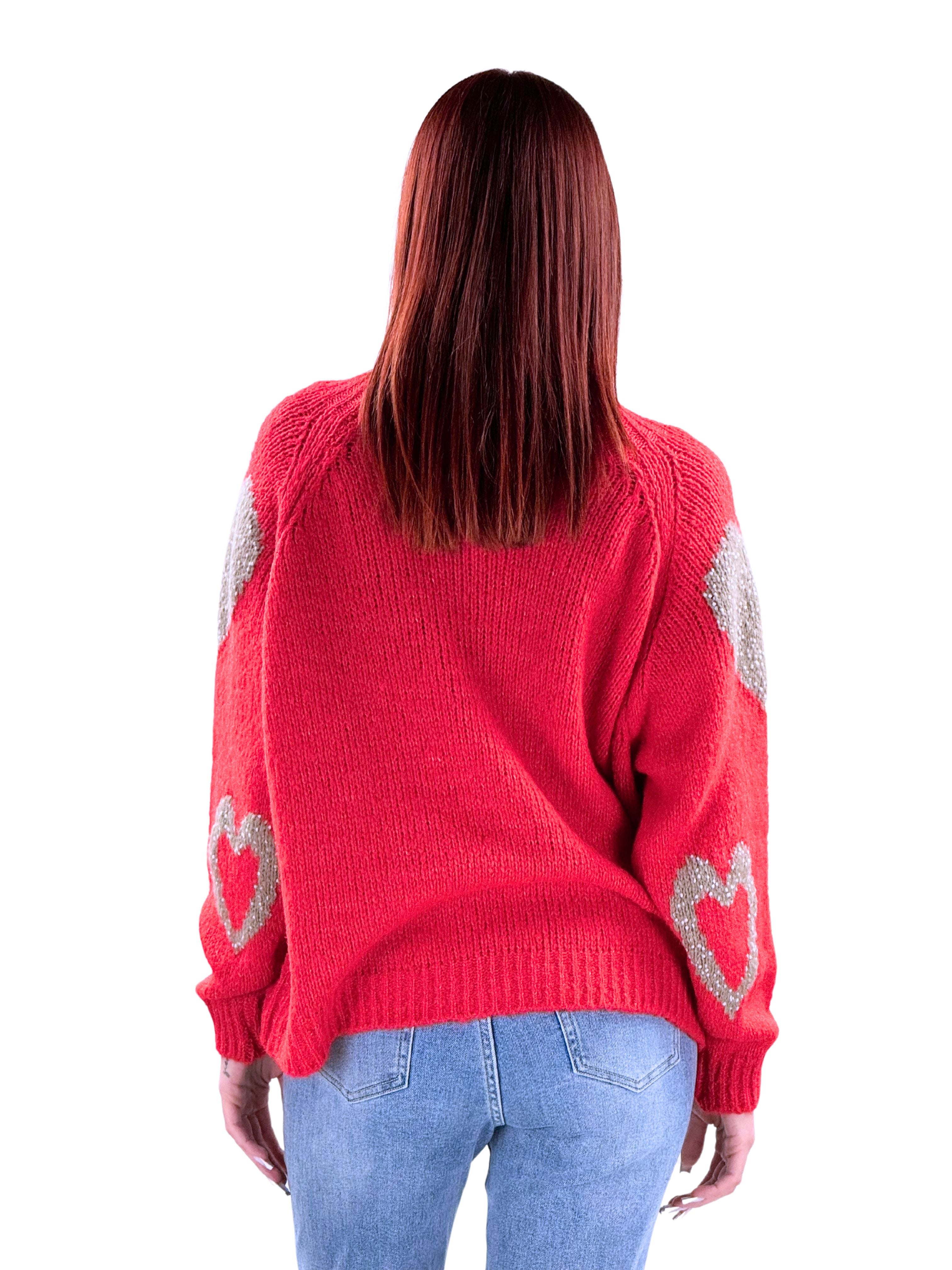 Maglione oversize heart-Pink Babol