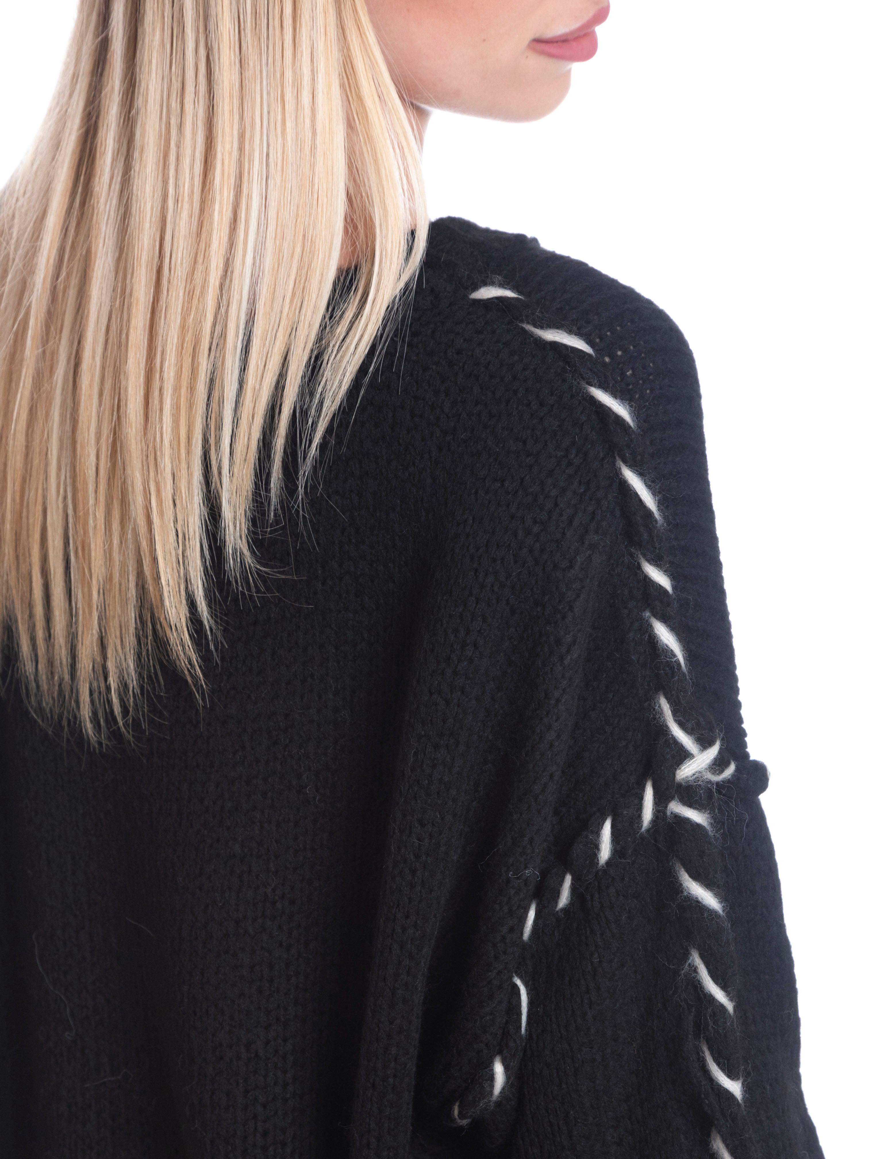 Maglione oversize lavorato-Pink Babol