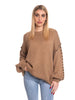 Maglione oversize lavorato-Pink Babol
